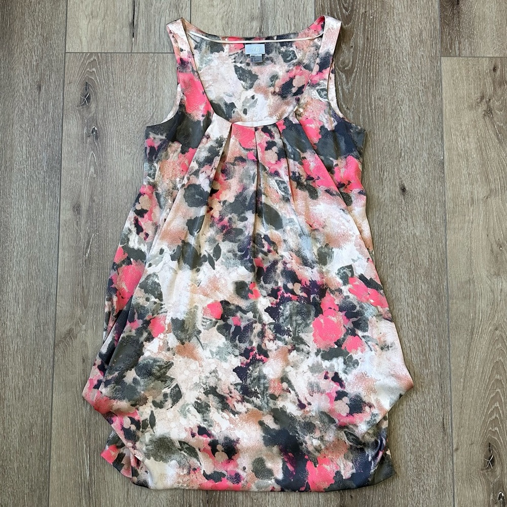 NWOT H&M Mini Dress Size 4 Pink & Gray Watercolor